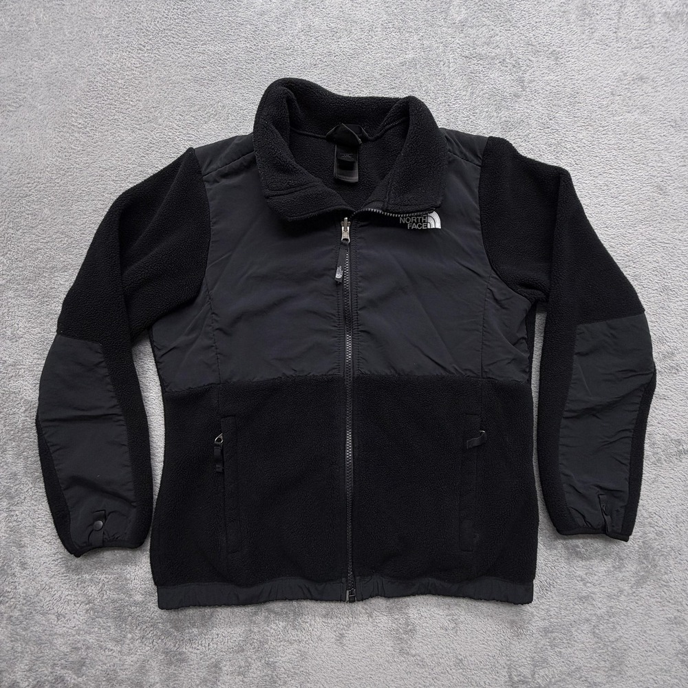 The North Face Jacket Youth Large Black Fleece Zip Pockets Casual Hiking‎ Logo